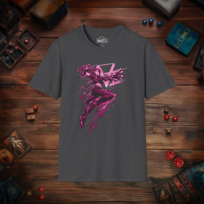 Cyberpunk Fighter T-Shirt — Pink-Haired Gauntlets Neon Streetwear